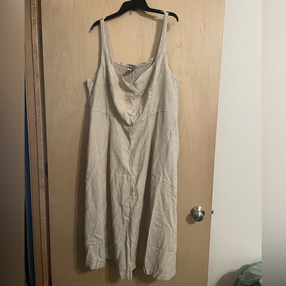 Old navy fit & flare sleeveless midi linen dress